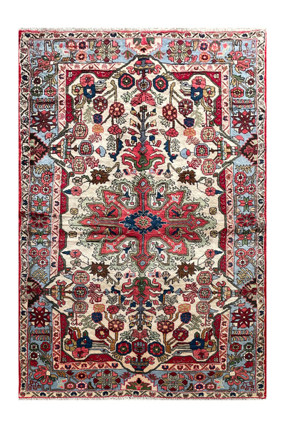 24324-Hamadan Hand-Knotted/Handmade Persian Rug/Carpet Tribal Authentic/ Size: 7'1" x 4'2"