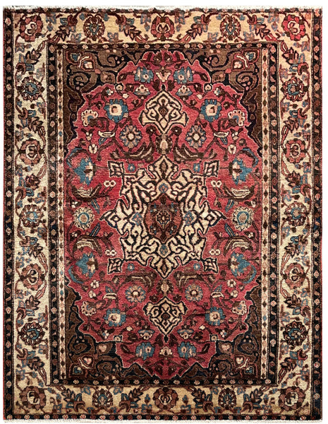 24318-Hamadan Hand-Knotted/Handmade Persian Rug/Carpet Traditional Authentic/ Size: 6'7" x 4'8"