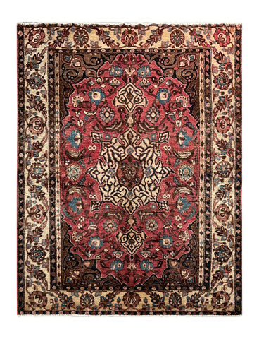 24318-Hamadan Hand-Knotted/Handmade Persian Rug/Carpet Traditional Authentic/ Size: 6'7" x 4'8"