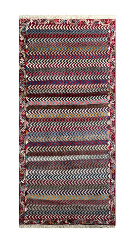 24271 - Shiraz Hand-Knootted/Handmade Persian Rug/Carpet Tribal/Nomadic Authentic/Size: 6'5" x 3'2"