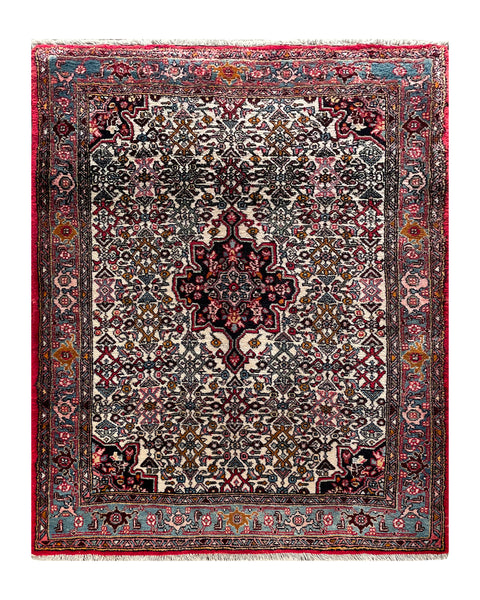 24543-Bidjar Handmade/Hand-Knotted Persian Rug/Traditional Carpet Authentic/Size: 4'11" x 3'5"