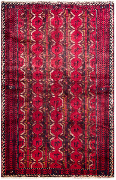 24358-Balutch Hand-Knotted/Handmade Persian Rug/Carpet Tribal/Nomadic Authentic/ Size: 7'10" x 4'2"
