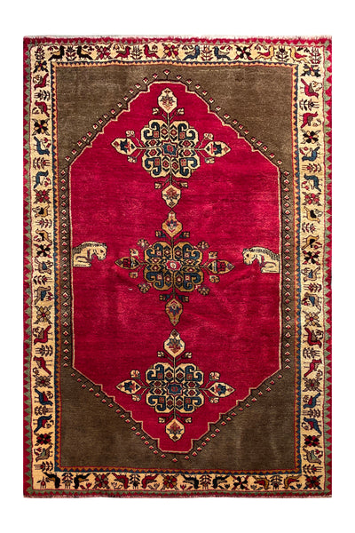 24386 - Shiraz Hand-Knootted/Handmade Persian Rug/Carpet Tribal/Nomadic Authentic/Size: 7'9" x 4'6"