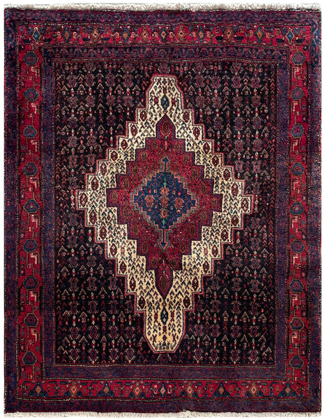 24281 - Senneh Hand-Knotted/Handmade Persian Rug/Carpet Traditional/Authentic / Size: 5'3" x 3'9"