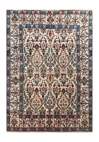 24551-Ghom Hand-knotted/Handmade Persian Rug/Carpet Traditional/ Nomadic Authentic/ Size: 7'1" x 4'5"