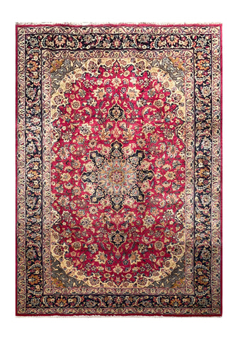 24267- Isfahan Persian Hand-Knotted Authentic/Traditional Carpet/Rug/ Size: 8'5'' x 5'0''