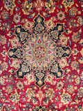 24267- Isfahan Persian Hand-Knotted Authentic/Traditional Carpet/Rug/ Size: 8'5'' x 5'0''