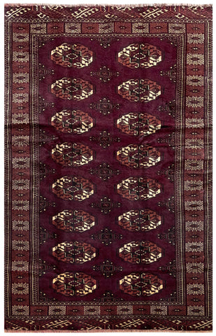 24343-Turkmen Hand-Knotted/Handmade Persian Rug/Carpet Traditional/Authentic/Size: 7'5" x 4'4"