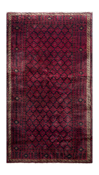 24357-Balutch Hand-Knotted/Handmade Persian Rug/Carpet Tribal/Nomadic Authentic/ Size: 7'5" x 3'8"