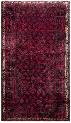 24357-Balutch Hand-Knotted/Handmade Persian Rug/Carpet Tribal/Nomadic Authentic/ Size: 7'5" x 3'8"