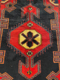 24368-Hamadan Hand-Knotted/Handmade Persian Rug/Carpet Tribal/Authentic/ Size: 4'11" x 3'8"