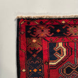 24368-Hamadan Hand-Knotted/Handmade Persian Rug/Carpet Tribal/Authentic/ Size: 4'11" x 3'8"