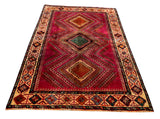 24297 - Shiraz Hand-Knootted/Handmade Persian Rug/Carpet Tribal/Nomadic Authentic/Size: 7'0" x 4'11"