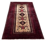 24356-Balutch Hand-Knotted/Handmade Persian Rug/Carpet Tribal/Nomadic Authentic/ Size: 6'5" x 3'9"
