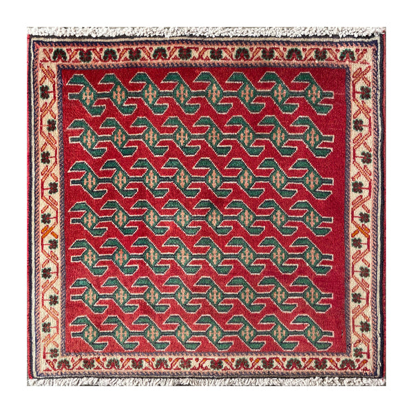24532-Ghashgai Hand-Knotted/Handmade Persian Rug/Carpet Tribal/Nomadic Authentic/Size: 1'11" x 2'0"