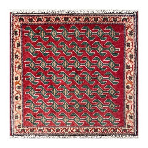 24532-Ghashgai Hand-Knotted/Handmade Persian Rug/Carpet Tribal/Nomadic Authentic/Size: 1'11" x 2'0"