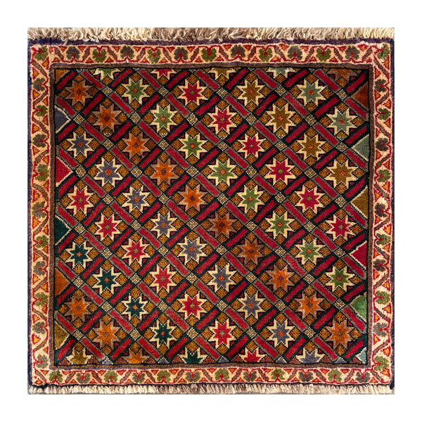24528-Ghashgai Hand-Knotted/Handmade Persian Rug/Carpet Tribal/ Nomadic Authentic/Size: 2'0" x 2'1"