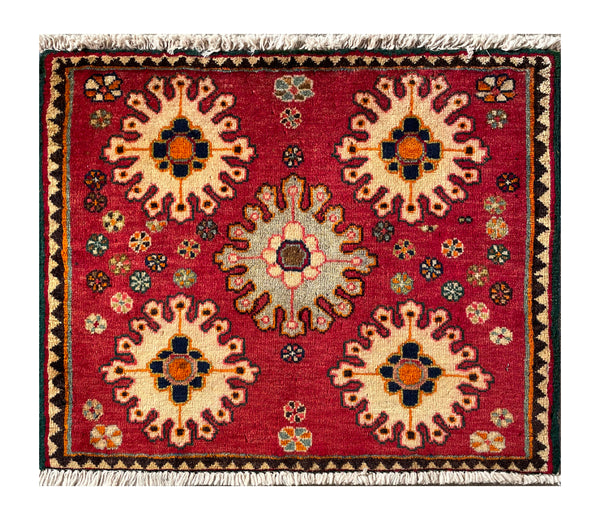 24433-Ghashgai Hand-Knotted/Handmade Persian Rug/Carpet Tribal/ Nomadic Authentic/Size: 1'8" x 2'0"