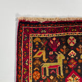 24523-Ghashgai Hand-Knotted/Handmade Persian Rug/Carpet Tribal/ Nomadic Authentic/Size: 1'11" x 1'10"