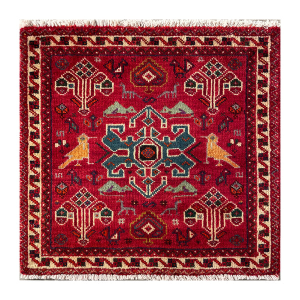 24486-Ghashgai Hand-Knotted/Handmade Persian Rug/Carpet Tribal/ Nomadic Authentic/Size: 2'4" x 2'2"