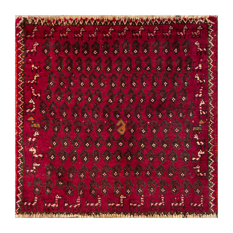 24537 - Shiraz Hand-Knootted/Handmade Persian Rug/Carpet Tribal/Nomadic Authentic/Size: 1'10" x 2'0"