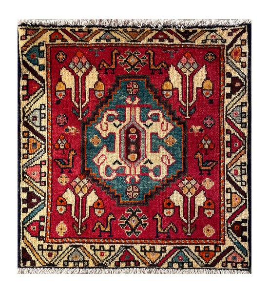24506-Ghashgai Hand-Knotted/Handmade Persian Rug/Carpet Tribal/ Nomadic Authentic/Size: 2'2" x 2'0"