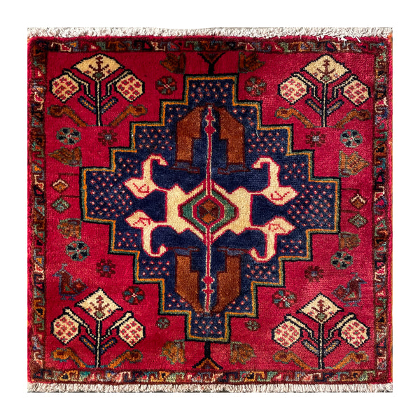 24446-Ghashgai Hand-Knotted/Handmade Persian Rug/Carpet Tribal/ Nomadic Authentic/Size: 2'0" x 2'0"