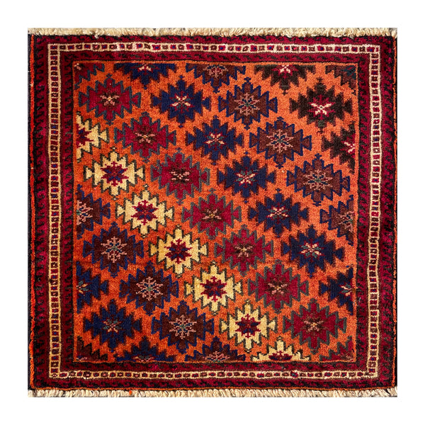 24455-Ghashgai Hand-Knotted/Handmade Persian Rug/Carpet Tribal/ Nomadic  Authentic/Size: 1'10" x 1'11"