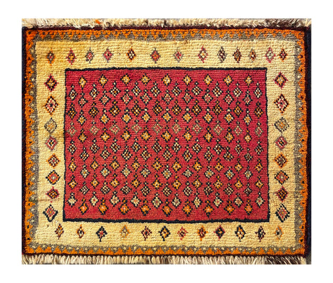 24395-Ghashgai Hand-Knotted/Handmade Persian Rug/Carpet Tribal/ Nomadic Authentic/Size: 1'6" x 2'0"