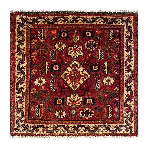 24473-Ghashgai Hand-Knotted/Handmade Persian Rug/Carpet Tribal/ Nomadic Authentic/Size: 1'11" x 1'10"