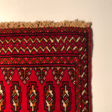 24187-Turkmen Hand-Knotted/Handmade Persian Rug/Carpet Traditional/Authentic / Size: 4'2" x 1'10"