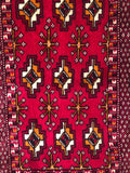 24156-Turkmen Hand-Knotted/Handmade Persian Rug/Carpet Traditional/Authentic/ Size: 3'7" x 1'9"