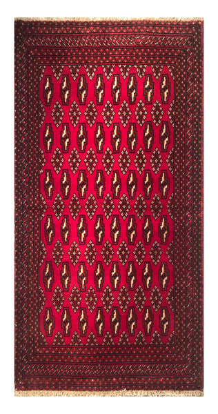 24162-Turkmen Hand-Knotted/Handmade Persian Rug/Carpet Traditional/Authentic/ Size: 4'6" x 2'0"