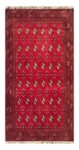 24172-Turkmen Hand-Knotted/Handmade Persian Rug/Carpet Traditional/Authentic/ Size: 3'11" x 1'8"