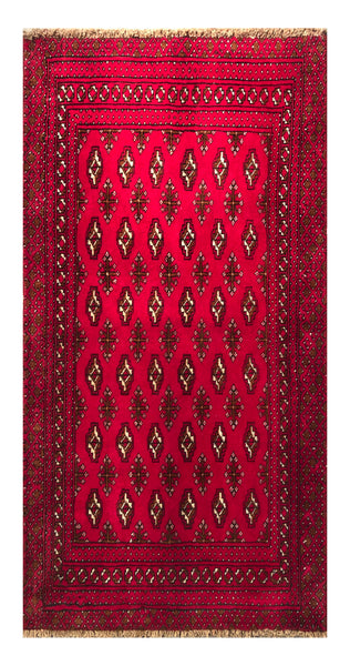 24165-Turkmen Hand-Knotted/Handmade Persian Rug/Carpet Traditional/Authentic/ Size: 4'0" x 1'11"