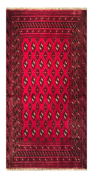 24203-Turkmen Hand-Knotted/Handmade Persian Rug/Carpet Traditional/Authentic/ Size: 4'4" x 2'2"