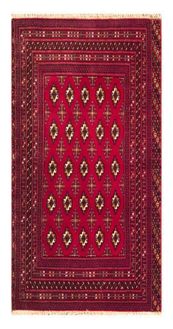24197-Turkmen Hand-Knotted/Handmade Persian Rug/Carpet Traditional/Authentic/Size: 4'2" x 2'2"