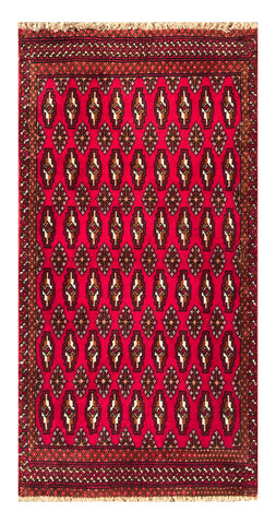 24189-Turkmen Hand-Knotted/Handmade Persian Rug/Carpet /Traditional Authentic / Size: 4'4" x 2'0"