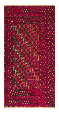 24225-Turkmen Hand-Knotted/Handmade Persian Rug/Carpet Traditional/Authentic/ Size: 3'11" x 2'0"