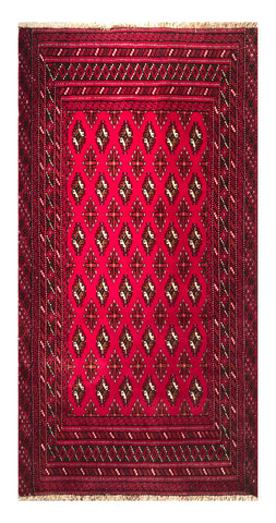24220-Turkmen Hand-Knotted/Handmade Persian Rug/Carpet/Traditional/Authentic/ Size: 4'5" x 2'2"