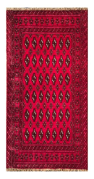 24210-Turkmen Hand-Knotted/Handmade Persian Rug/Carpet Traditional/Authentic/ Size: 4'1" x 1'10"