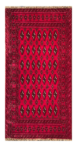 24210-Turkmen Hand-Knotted/Handmade Persian Rug/Carpet Traditional/Authentic/ Size: 4'1" x 1'10"
