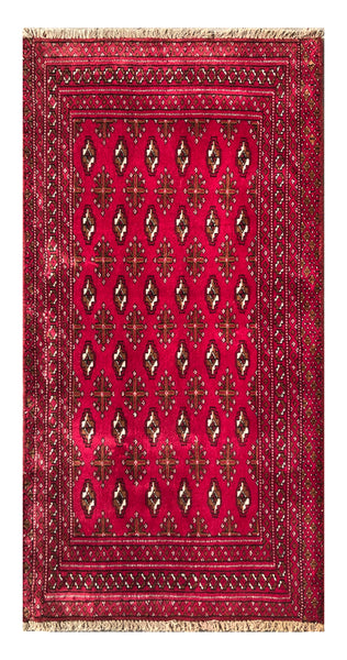 24195-Turkmen Hand-Knotted/Handmade Persian Rug/Carpet Traditional/Authentic/ Size: 3'7" x 1'10"