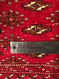 24195-Turkmen Hand-Knotted/Handmade Persian Rug/Carpet Traditional/Authentic/ Size: 3'7" x 1'10"