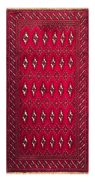 24201-Turkmen Hand-Knotted/Handmade Persian Rug/Carpet Traditional/Authentic/ Size: 4'4" x 2'0"