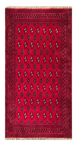 24198-Turkmen Hand-Knotted/Handmade Persian Rug/Carpet Traditional/Authentic/ Size: 4'2" x 2'0"