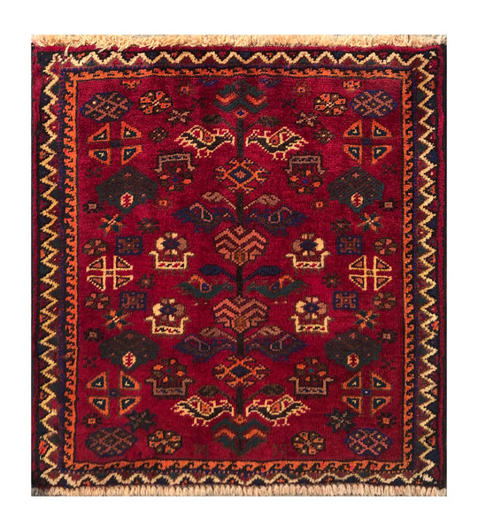 24503-Ghashgai Hand-Knotted/Handmade Persian Rug/Carpet Tribal/ Nomadic Authentic/Size: 1'9" x 2'0"