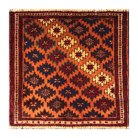 24525-Ghashgai Hand-Knotted/Handmade Persian Rug/Carpet Tribal/ Nomadic Authentic/Size: 2'1" x 1'11"