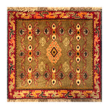 24409-Ghashgai Hand-Knotted/Handmade Persian Rug/Carpet Tribal Authentic/Size: 1'9" x 1'9"