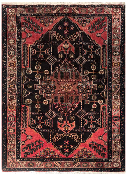 24253-Hamadan Hand-Knotted/Handmade Persian Rug/Carpet Tribal/Authentic/ Size: 6'10" x 4'11"